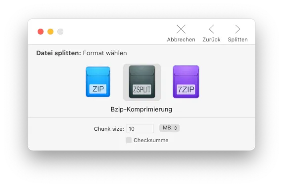 Archiver can split the file in several parts if it exceeds a certain size specified by the user.