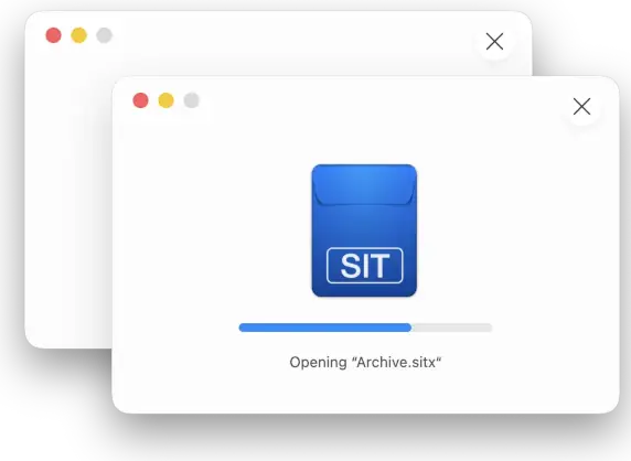 Archiver opening different compressed files simultaneously, showing its multi-tasking capability.